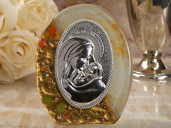 Murano Art Deco Collection Gold Accented Oval Shaped Icon