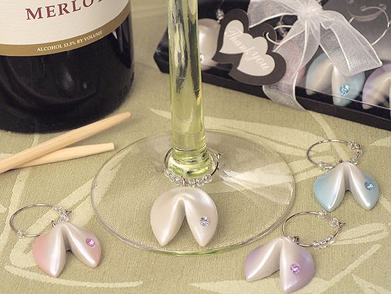 Fortune Cookie Design Wine Charms