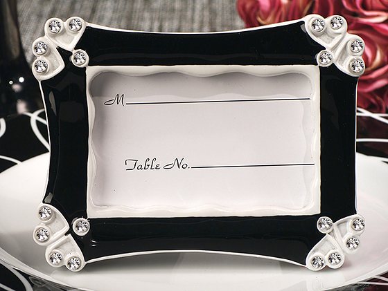 Contemporary Black And White Place Card Holder/Photo Frame