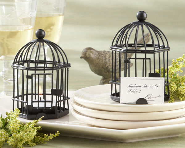 "Love Songs" Birdcage Tea Light/Place Card Holder - Click Image to Close