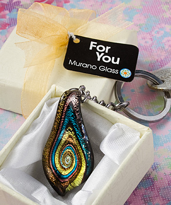 Murano Glass Collection Teardrop Design Key Chains