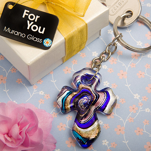 Murano Collection Cross Key Chain - Click Image to Close