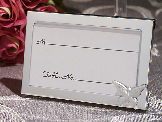 Graceful Butterfly Accented Place Card Frame