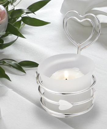 Heart Design Place Card/Candle Holders