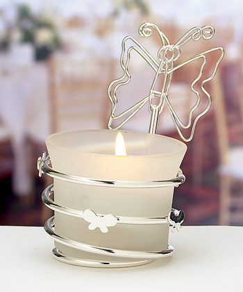 Butterfly Design Candle/Place Card Holder