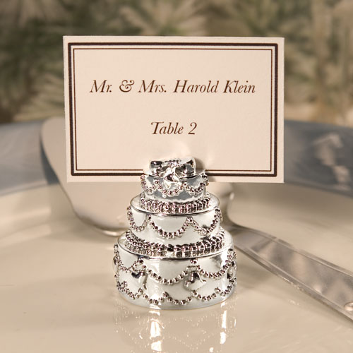 Silver Wedding Cake Place Card/Photo Holders