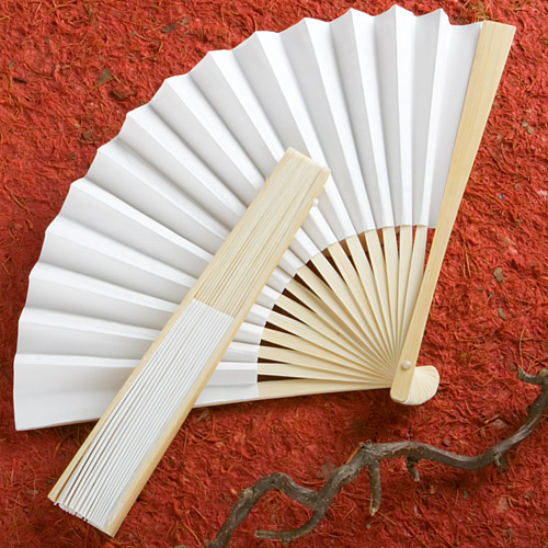 Elegant White Folding Fan