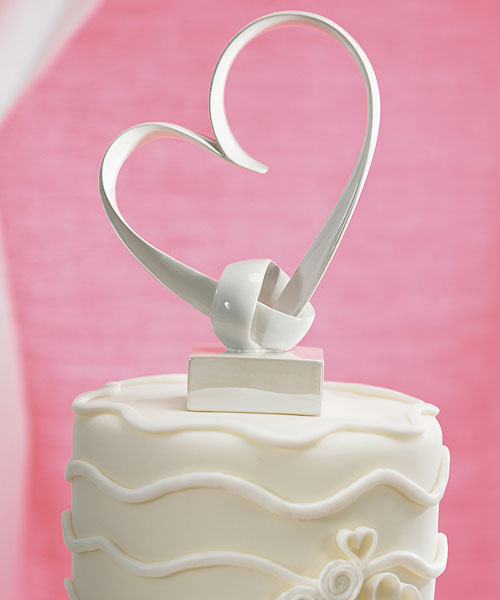 My Love, Stylized Heart Theme Wedding Cake Topper