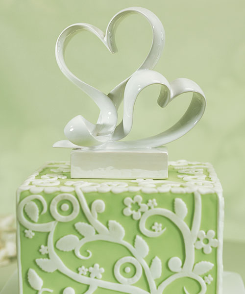 Love Link Stylized Heart Theme Wedding Cake Topper