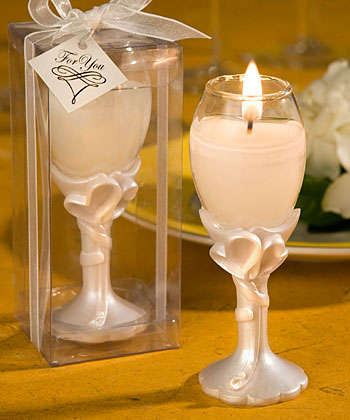 Double Heart Design Champagne Flute Candle Holders