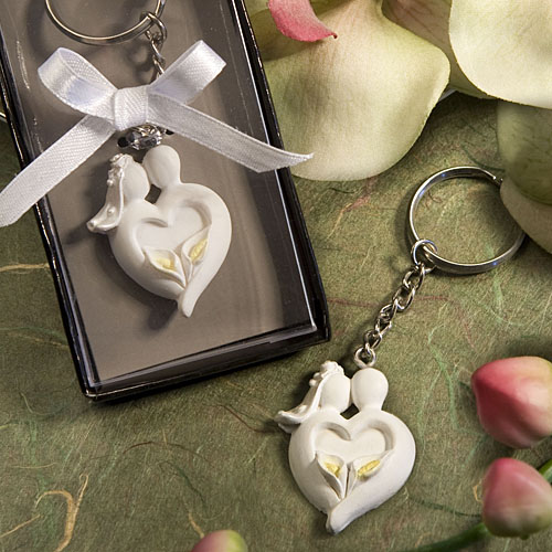 Bride & Groom Design Key Chain Favour