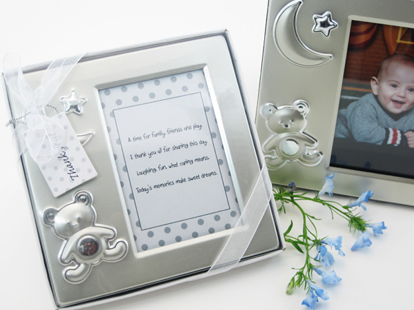 "Teddy Bear Dreams" Brushed Photo Frame in Gift Box