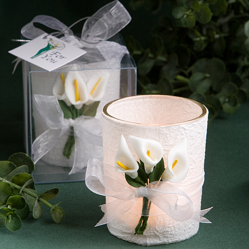 Stunning Calla Lily Design Candle Favors - Click Image to Close