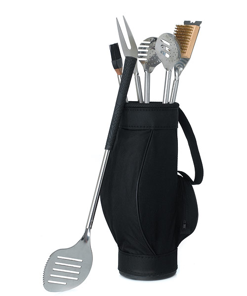 BBQ Tools in Black Golf Bag