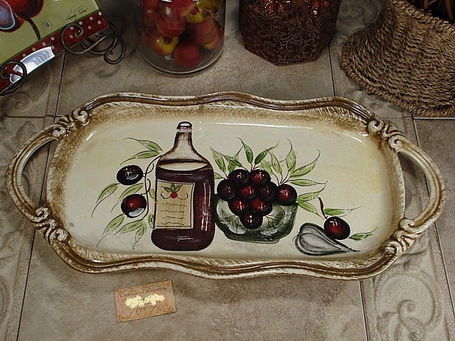 Ceramic "Antique Wine" Design Platter