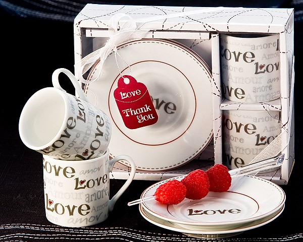 "Language of Love" Espresso Cup Favour (Set of 2)