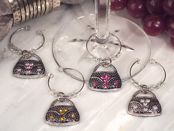 Dazzling Divas Collection Handbag Wine Charms