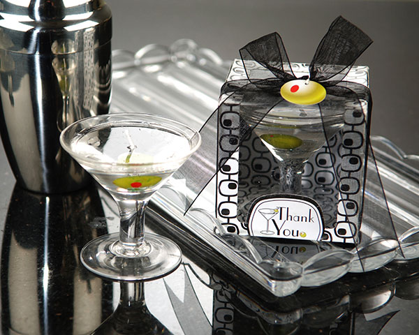 "Cocktails Anyone?" Martini Glass Gel Candle