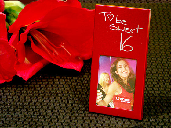 "To Be Sweet 16" Red Metal Photo Frame