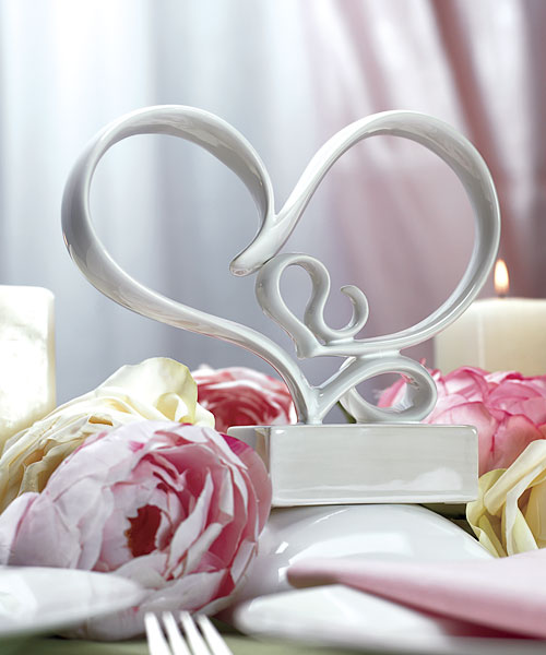 Stylized Heart Wedding Cake Topper