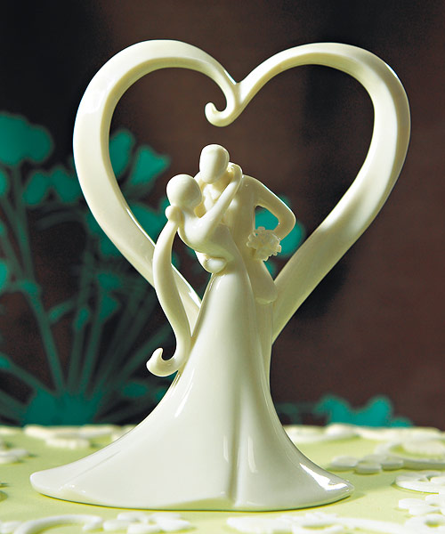 Stylish Embrace Traditional Wedding Cake Topper