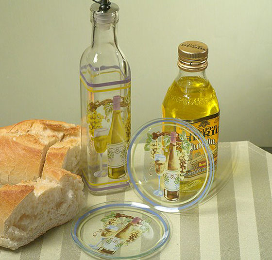 "Europa Collection" Oil Bottle/Dipping Set Wine Design