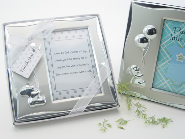 "Bear's Best Wishes" Brushed Photo Frame in Gift Box