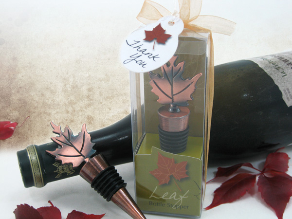 "Bronze Elegance" Fall Leaf Bottle Stopper