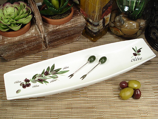Olive Tray with Forks
