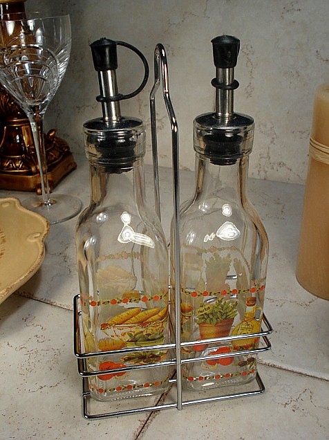 Oil/ Vinegar Cruet Set "Tuscany" Design